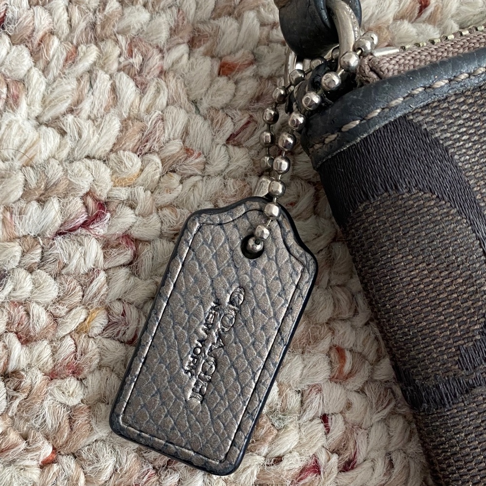 Flawed Coach Dark Patterned Wristlet - image 2